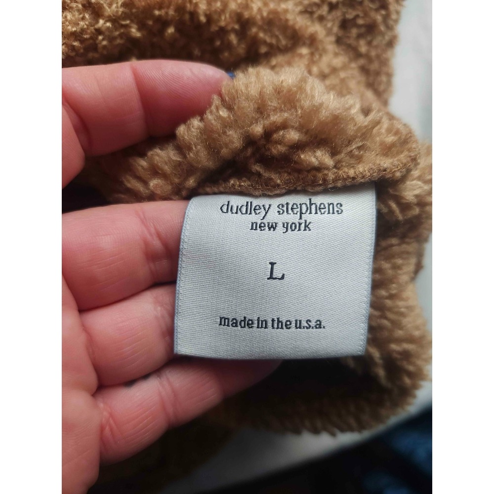 Dudley Stephens Fleece Jacket Womens Large Brown Teddy Sherpa Full Zip Mock Neck - Picture 5 of 8
